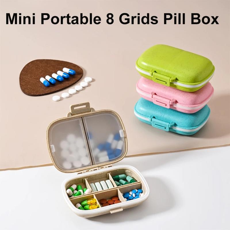 Mini portable 8-box medicine box travel medicine storage box container ...