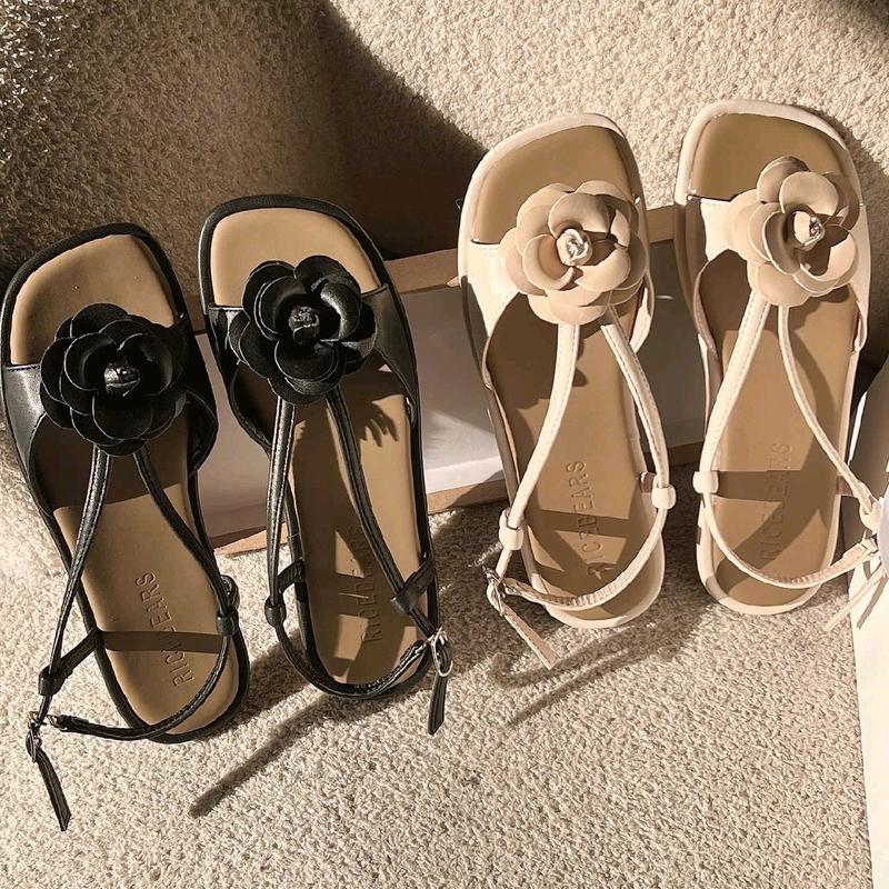 (SALE) Gạo.Shoes (có BigSize) Dép Xăng-Đan Nữ Hoa Trà, Quai Yếm Xinh Xắn, Nhẹ Êm, Đế Chống Trơn. DéP GiàY