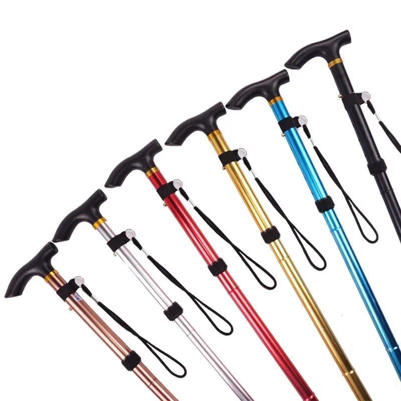 Product Introduction of Multifunction Walking Stick Poles Telescopic Fold Crutches Hiking Stick Crutch Elderly Metal Stick Walking Cane Outdoor 8