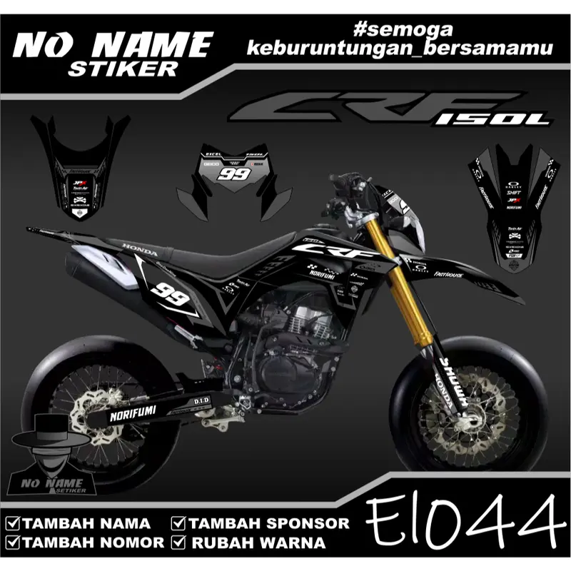 Sticker Setiker Stiker Decal CRF 150 L- (El044) Minimalis Fullbody-Dekal CRF 150 L Trail Supermoto 3