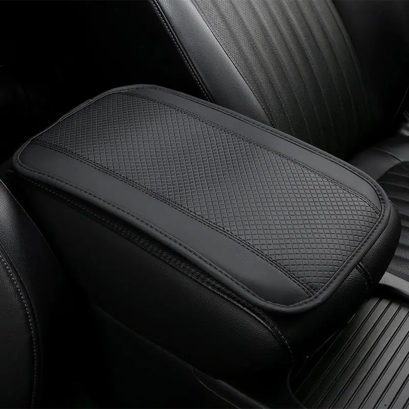 Car Center Console Armrest Pad, PU Leather Car Armrest Pad, Universal Car Interior Decoration Accessories for Women & Men