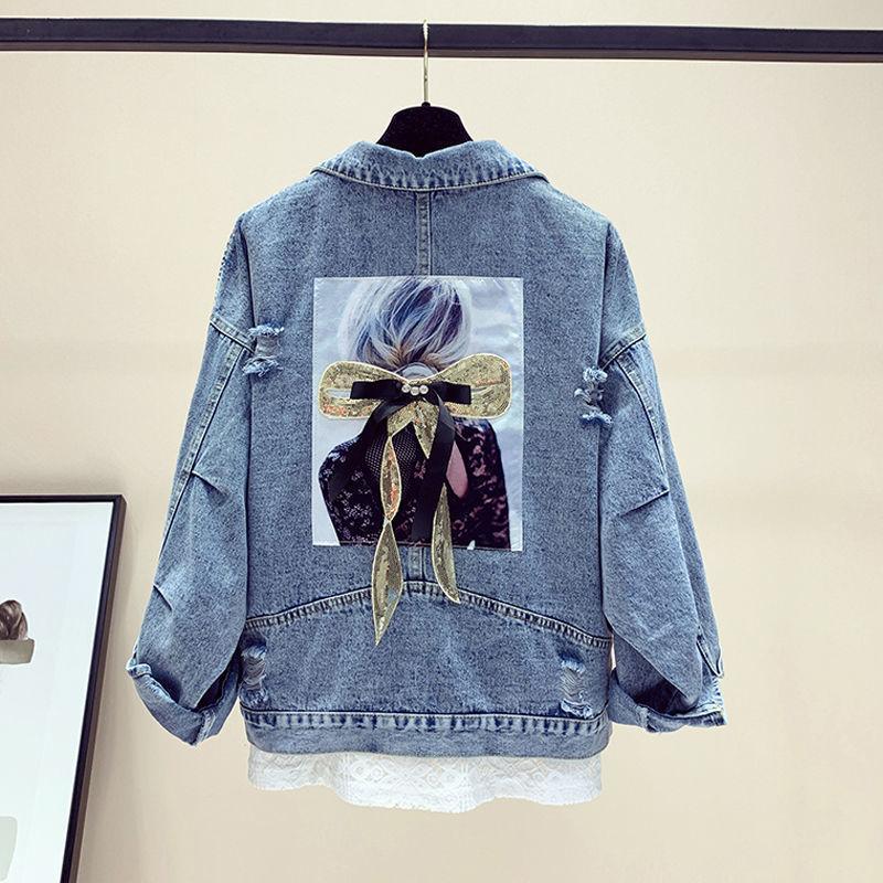 Áo Khoác Denim Thêu, Phổ Biến Trên Internet, Dành Cho Nữ, Dáng Rộng Vừa Vặn, Phong Cách Hàn Quốc, Thích Hợp Cho Mùa Xuân Và Mùa Thu, Thiết Kế Bạn Trai, Thời Trang Ngắn Công Nghiệp Nặng, Xu Hướng Châu Âu, Hàng Mới Về Năm 2021 Top Women Jacket 1