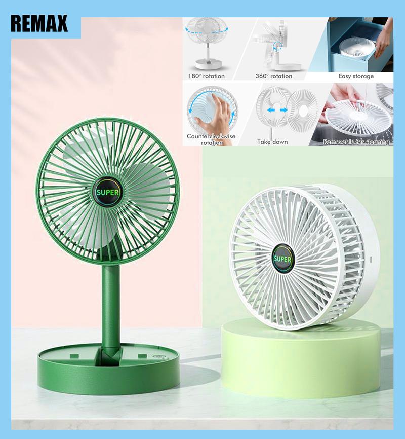 Product Introduction of (RM) Telescopic Portable Folding Fan Multifunctional Rechargeable Standing Pedestal USB Fan, 3 Speeds, 3000mAh Battery Operated Fan for Home, Camping, Outdoor and Office 3- Speed Wind Highly Stretchable 4