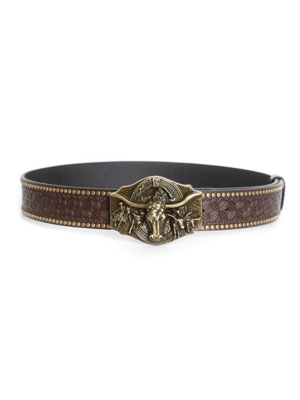 Men's Punk Style Bull Decor Belt, Vintage Western Cowboy Belt, Fashion Belt for Party, Daily Clothing Decor, Trendy All-match & Exquisite Belt for Birthday Gift 2