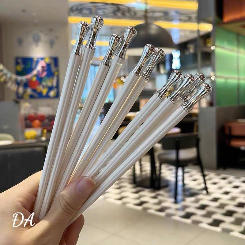  Set 5 đôi đũa ăn cơm cao cấp đũa sợi thuỷ tinh kháng khuẩn chống mốc chịu nhiệt cao mạ bạc sang trọng 