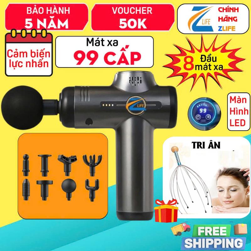 Máy mát xa cầm tay mini Z658 có 99 chế độ, máy đấm lưng cầm tay massage cổ vai gáy, lưng ,chân với 8 đầu thay thế dễ dàng sử dụng