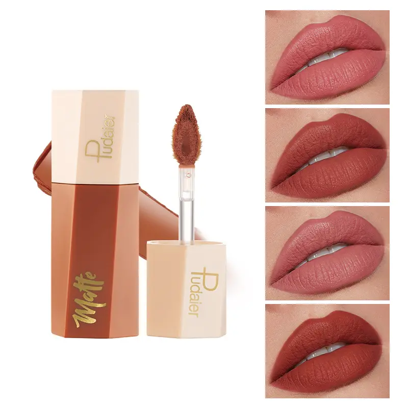 Pudaier14 Color Matte Lipstick Velvet Longlasting Lip Gloss Matte European and American Lip Lacquer Lipstick