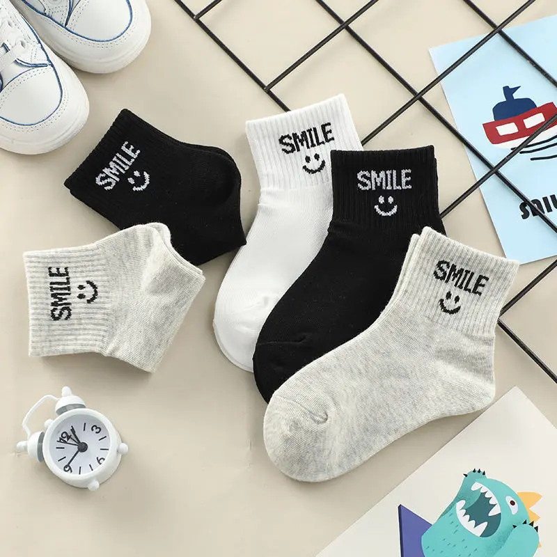 Tất Trẻ Em, Cotton, Dài Giữa Bắp Chân, Mùa Xuân Và Mùa Thu, Đen Trắng, Thích Hợp Cho Học Sinh, Trẻ Em, Trẻ Em Trung Bình Và Lớn, Tất Bé Trai, Tất Thể Thao, Năm 2024 5