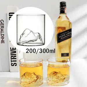 Gelas Whiskey gelas kaca es teh Gelas Motif Gunung Gelas Kaca Aesthetic 200ML/300ML