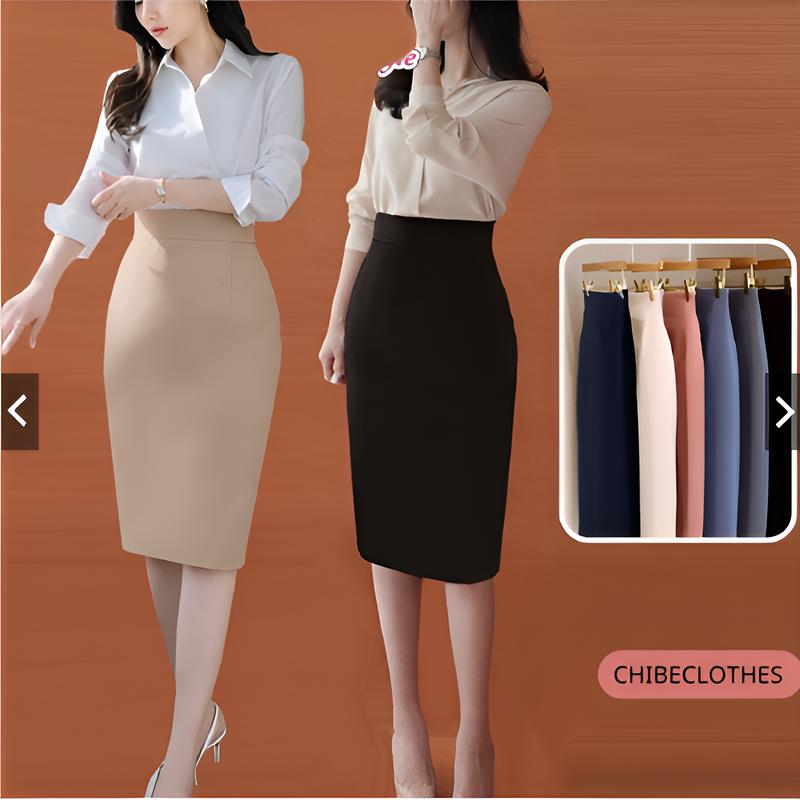 Chân váy bút chì công sở xẻ sau 2 lớp 60cm.   Chân Váy Công Sở Hót Nữ Trend. Khuy Trắng