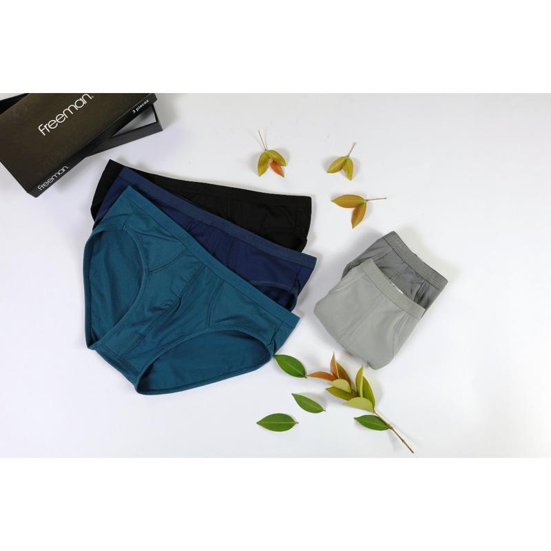 Combo 3 Quần lót nam Freeman Q42 chất liệu thun lạnh kết hợp lưng thun bản nhỏ thoải mái thoáng mát