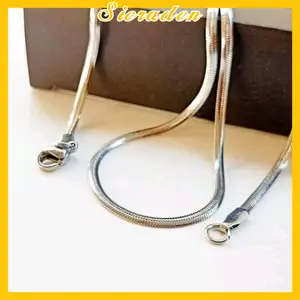 sieraden jewellery kalung titanium silver pipih