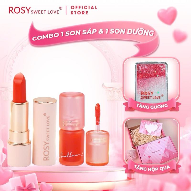 [14/2 TẶNG HỘP QUÀ + GƯƠNG] Son Sáp Lì Rosy + Dưỡng Môi Vitamin E Đỏ Chính Hãng Bền Màu Đẹp Chất Lượng An Toàn Cho Mẹ Bầu Trang Điểm Son Môi Cosmetic Nữ Mỹ Phẩm Women