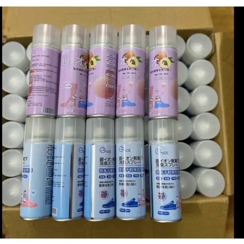 ￼[ Combo 5 chai] Chai Xịt Khử Mùi Giày Dép NaNo Bạc, Xịt Khử Mùi Hôi Chân Nano 260ml Nam 0