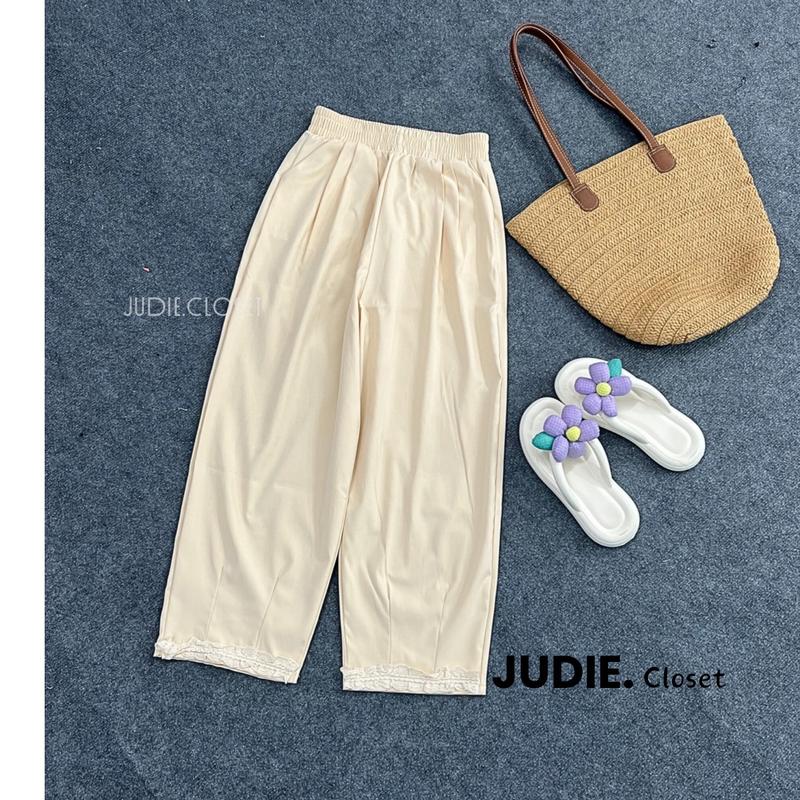 Quần Bom Nữ Dáng Lửng Chất Thô Gắn Gấu Ren Cạp Chun Co Dãn JUDIE.Closet 1