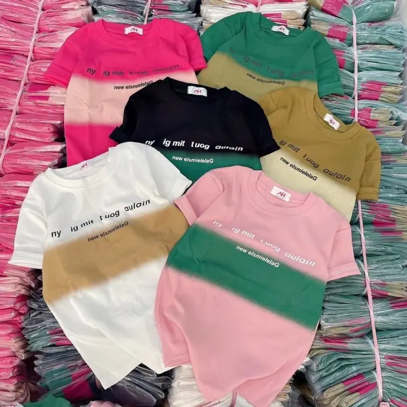 Áo thun nữ dáng ôm borip NY phối màu ngang áo cá tính, trẻ trung, năng động- B14 [Women] Top Cotton Cổ Tròn 7