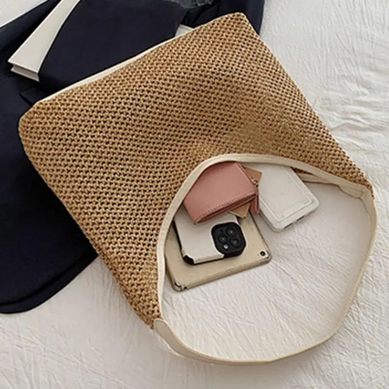 Túi Tote Dệt Cổ Điển, Túi Rơm, Túi Kẹp Nách, Túi Đeo Vai, Dung Lượng Lớn, Thích Hợp Cho Kỳ Nghỉ Và Bãi Biển, Dành Cho Phụ Nữ, Năm 2025 6