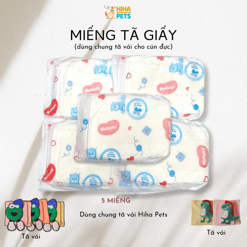  Combo 5 Miếng Tã Giấy Lót Thấm Hút Cho Chó Đực Siêu Thấm Lót Bên Trong Bỉm Tã Vải Quấn Bụng Cún Đực Hiha Pets. 