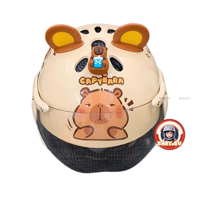 Nón bảo hiểm cho bé Labubu,  Capybabra, Kuromi gắn sticker 3D đạt chuẩn an toàn giao thông, bảo hành 12 tháng 6