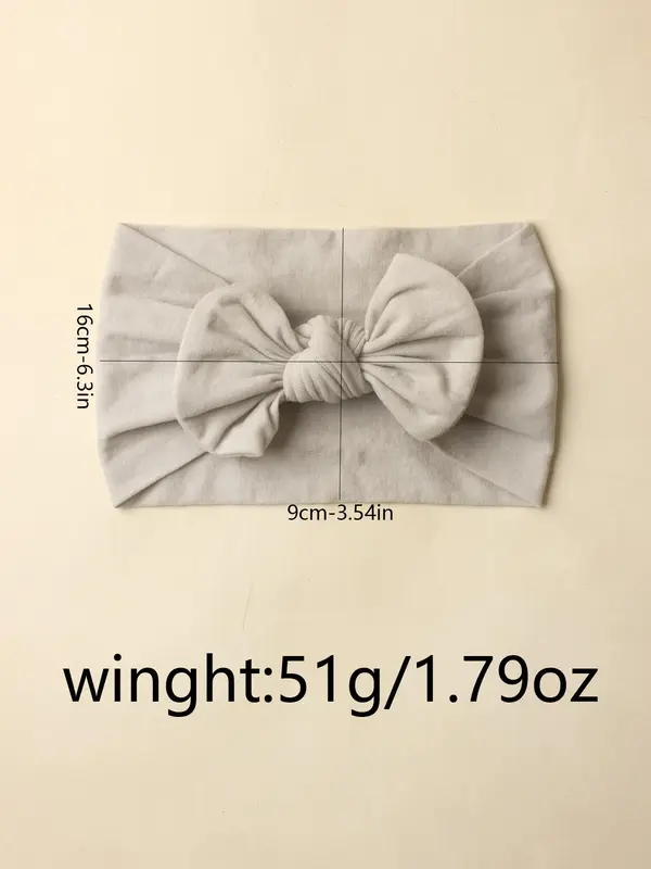 Solid Color Bow Decor Baby Hair Band, Cute Bowknot Design Hair Accessories for Baby Girls & Boys, Newborn Infant Kids Hair Accessories 1