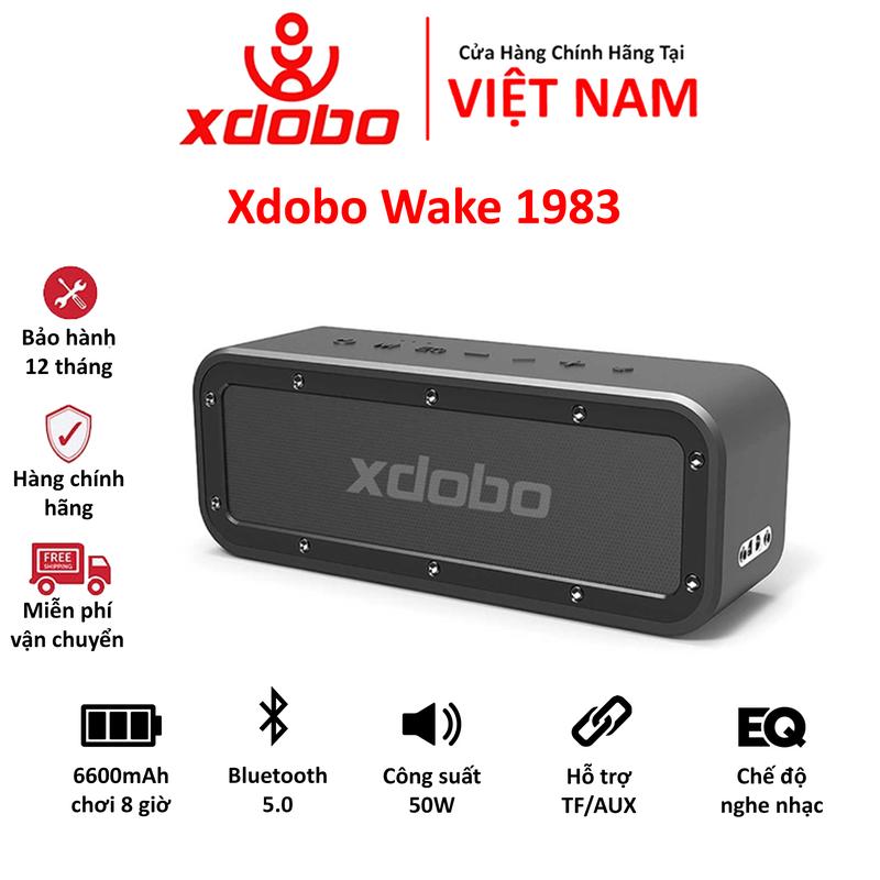 Loa Bluetooth Xdobo Wake 1983, Bluetooth 5.0, Công suất 50W, Chống nước IPX7, Âm Thanh Nổi Âm Thanh Siêu Trầm Siêu Hay, Hỗ Trợ DSP, TWS, Thẻ TF Nghe Nhạc Củ Loa Không Dây