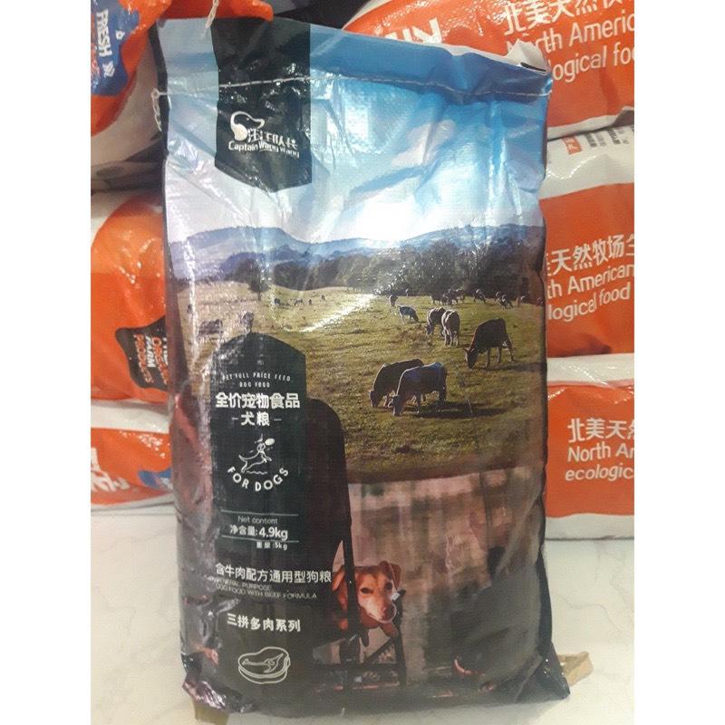    Túi seal 5kg   Hạt CAPTAIN cho chó mix topping bò phomai cá hồi dưỡng lông tăng cân cho chó 