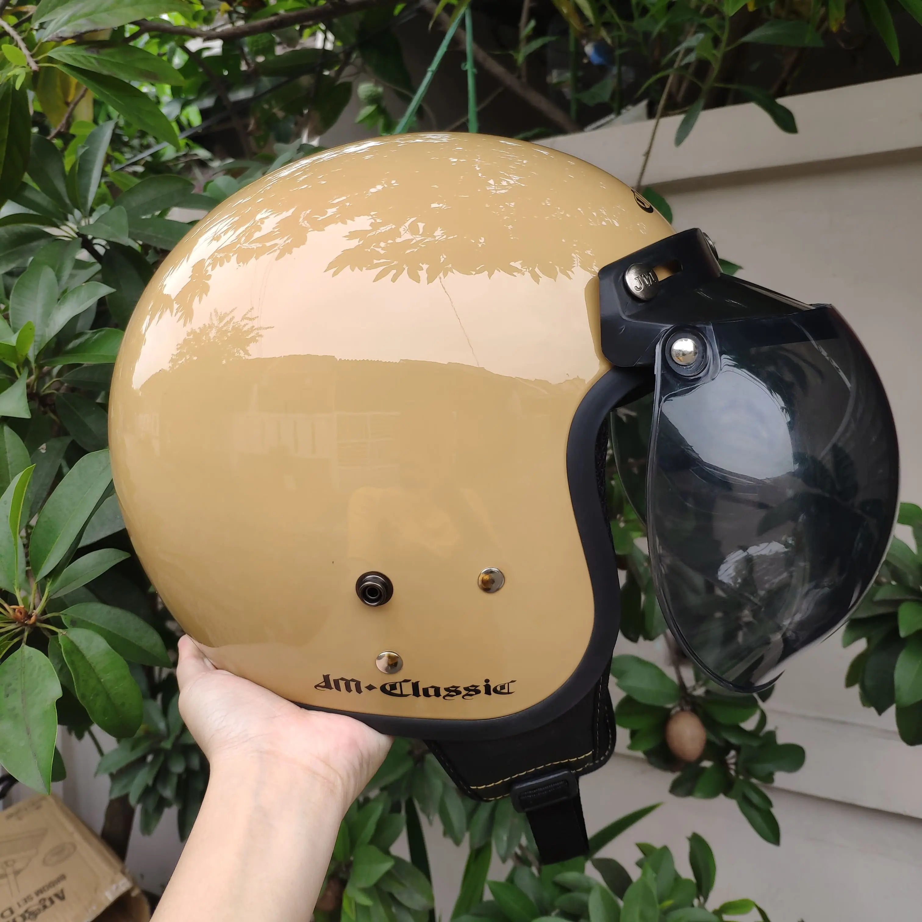 HELM BOGO RETRO DEWASA PRIA WANITA JM COKSU GLOSSY CLASSIC POLOS SNI Motorcycle