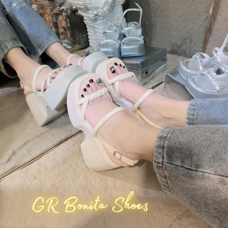 N2 Sandal xuồng quai xoắn Nữ đế pu cao 9 cm- PU003