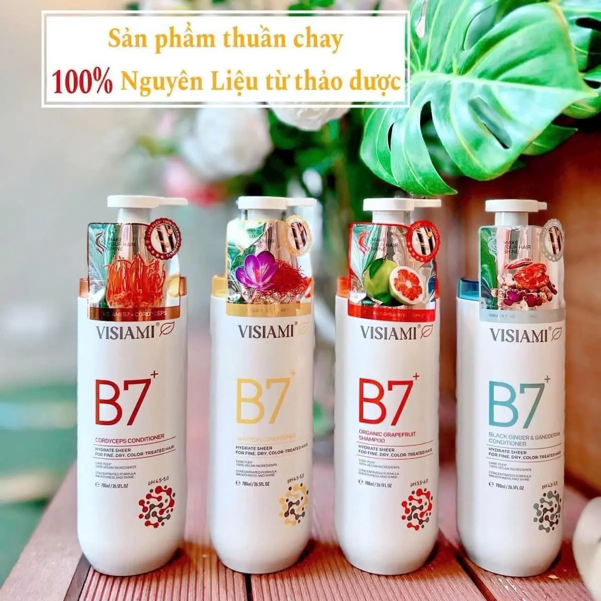 Gội xả BIOTIN B7 Thuần Chay ( 2 chai 780ml) kiềm dầu, thơm , mềm mượt, hỗ trợ kichs mọc