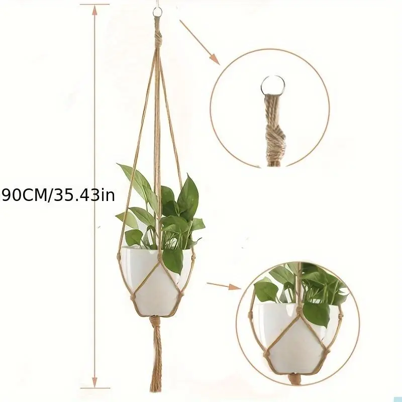 Macrame Plant Hanger, 1 Count Hanging Plant Pot Holder, Plant Pot Net Bag, Home Garden Supplies for Balcony Decoration, Modern 1