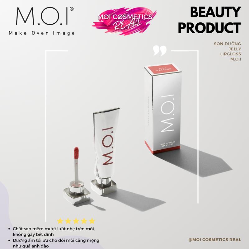 MOI - SON DƯỠNG MÔI CÓ MÀU JELLY LIPGLOSS M.O.I, HỒ NGỌC HÀ [Trang điểm, mỹ phẩm, son môi] [Chính hãng] Cosmetic Women
