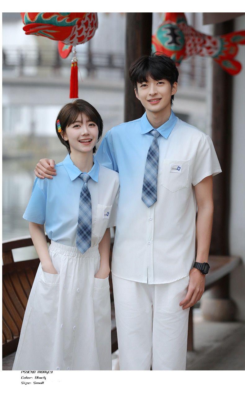 Product Introduction of Graduation Class Outfit Set - Trendy Gradient Color Short Sleeve Shirt |     School Uniform for Middle School Students, Performance & Recital |     Stylish Academic Wear (Boys & Girls) 3