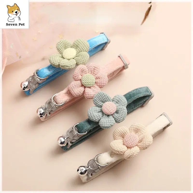 Vòng Cổ Mèo Có Nơ Dễ Thương, Có Chuông, Vòng Cổ Chó Có Thể Điều Chỉnh Thích Hợp Cho Mèo Con Và Chó chó Con, Vòng Cổ Hoa, Phụ Kiện Thú Cưng