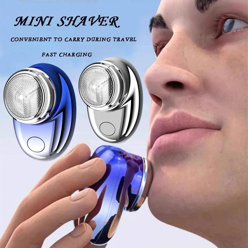 Dao cạo râu Điện Cầm Tay Jililai, dành cho nam giới, Mini và Có Thể Sạc Lại, Không thấm nước, Loại C du lịch, Sạc nhanh, Thiết kế eo thon, Thích hợp để cạo râu