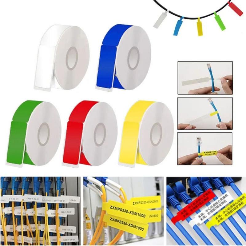 Product Introduction of KAIPANGSHANGMAO Sticky Label Paper Thermal Paper Cable Label Wire Identification Tag Sticker Supermarket Printer Network Cord Marking Sticker Multi-Purpose Waterproof Thermal Label Paper For D110 D101 D11 Pinter 8