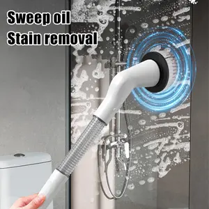 8in1 Sikat Pembersih Listrik Elektrik  Pembersih Elektrik Kabel Tahan Air Portable Shower Lantai Kamar Kepala Mandi scrubber Elektrik Toilet Scrubber