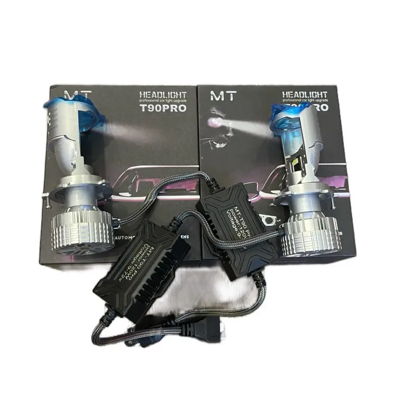 Đèn bi led mini T90PRO  H4 cao cấp- Đèn Pha Đèn ô tô xe máy - T90 Pro New 2024 - Ánh Sáng 5k5 Viền Cắt Chói-BH 24 Tháng 3