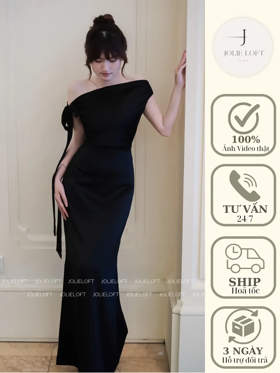 Váy lụa dự tiệc du lịch thiết kế Lyli Dress JOLIE LOFT, đầm dáng dài thanh lịch đi chơi đi tiệc