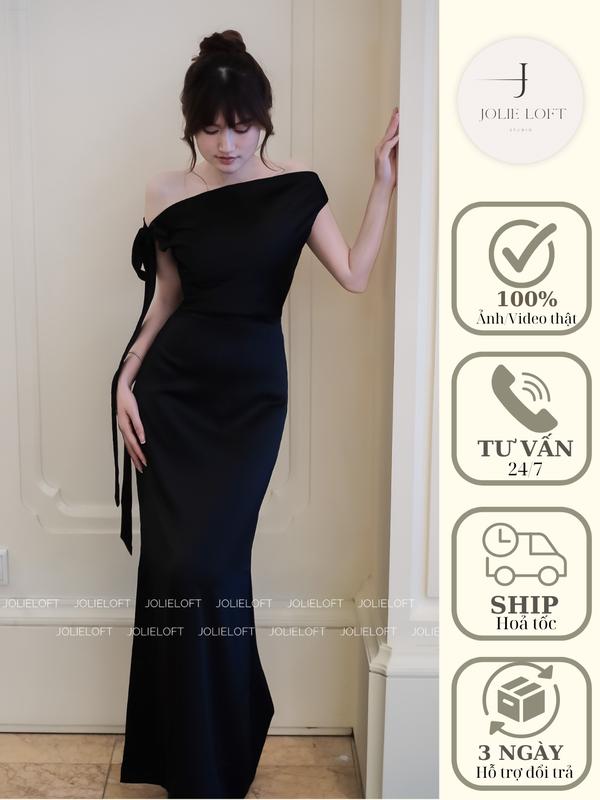 Váy lụa dự tiệc du lịch thiết kế LILY Dress JOLIE LOFT đầm dáng dài thanh lịch đi chơi đi tiệc