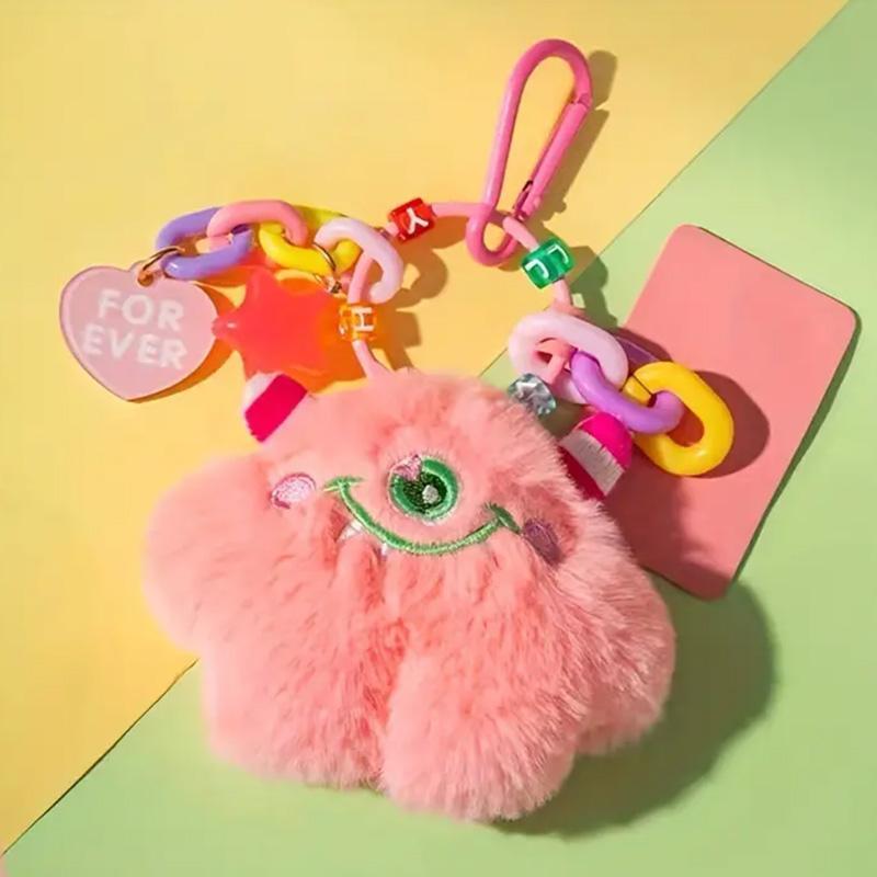 1 Piece Cute Cartoon Plush Monster Keychain, Cute DIY Pendant For Mobile Phone Decor, Backpack Charms For Young Girls 8350e6-...