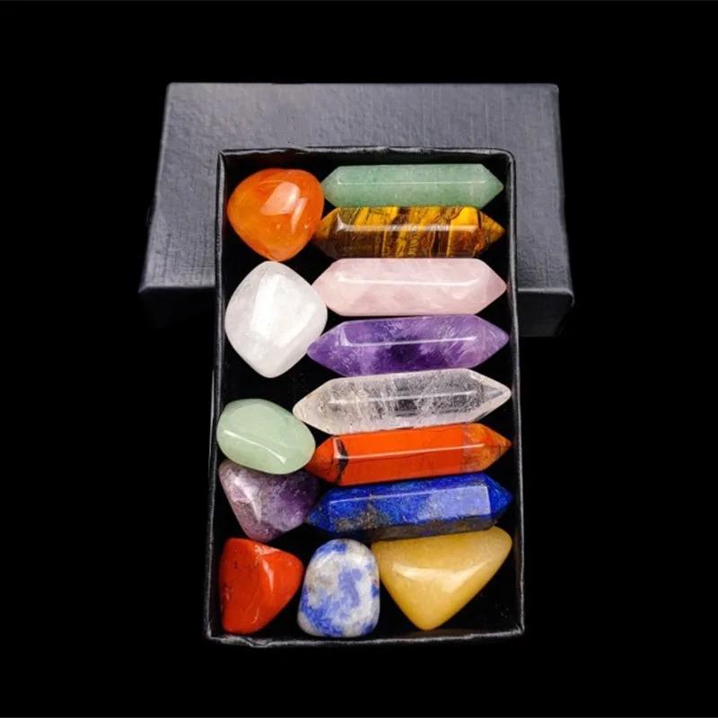 Product Introduction of 14pcs Pointed Quartz Crystal Chakra Healing Stones And Crystals Set Hexagon Rose Quartz Gems For Meditation Bedroom DecorFashion Jewelry Accessories 23