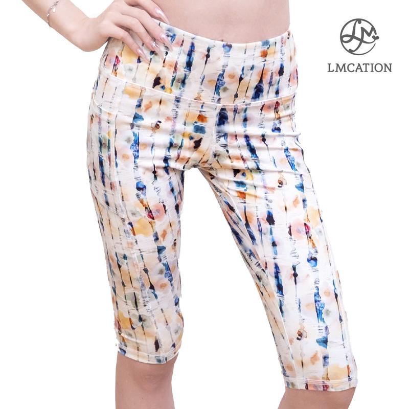 Quần lửng thể thao trên gối LMcation túi 2 bên - Sọc đủ màu