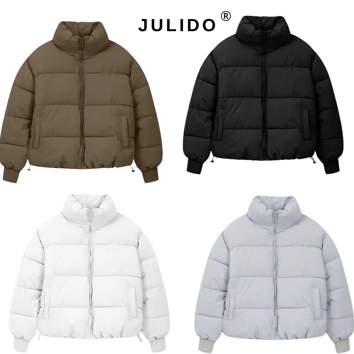 Áo phao boxy dáng lửng tay dài cổ cao bông nhồi JULIDO Nam Menswear