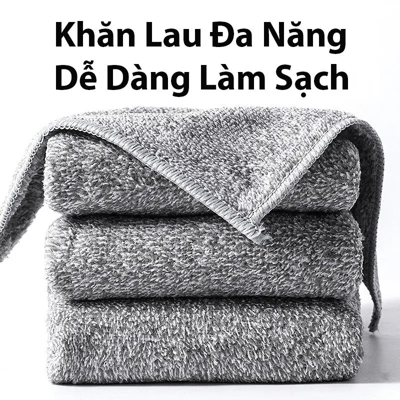 Set 50 Khăn Lau Đa Năng Kích Thước Vuông Siêu Thấm Hút Than Tre Tiện Dụng Cho Mọi Nhà 4