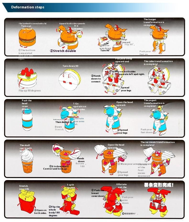 Product Introduction of Transformation Toy Robot Simulation French Fries Burger Ice Cream Children's Transformation Toy Gift 7