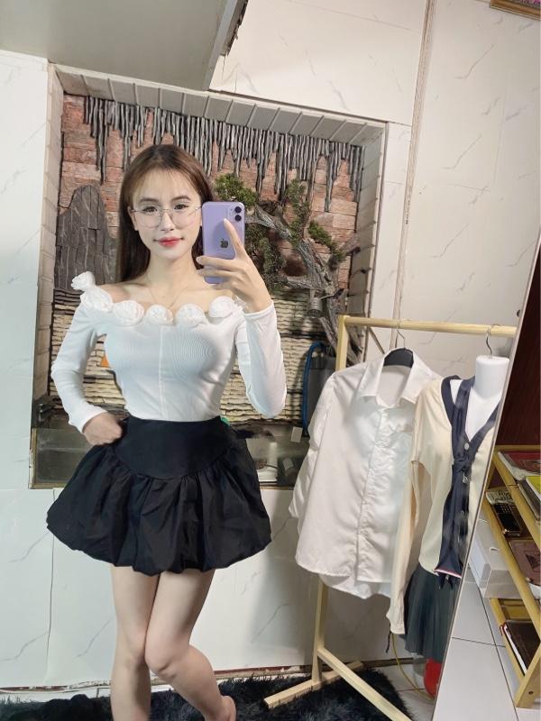 Product Introduction of Set Váy Bí Phồng Mix áo Trễ Vai Nhiều Hoa 13