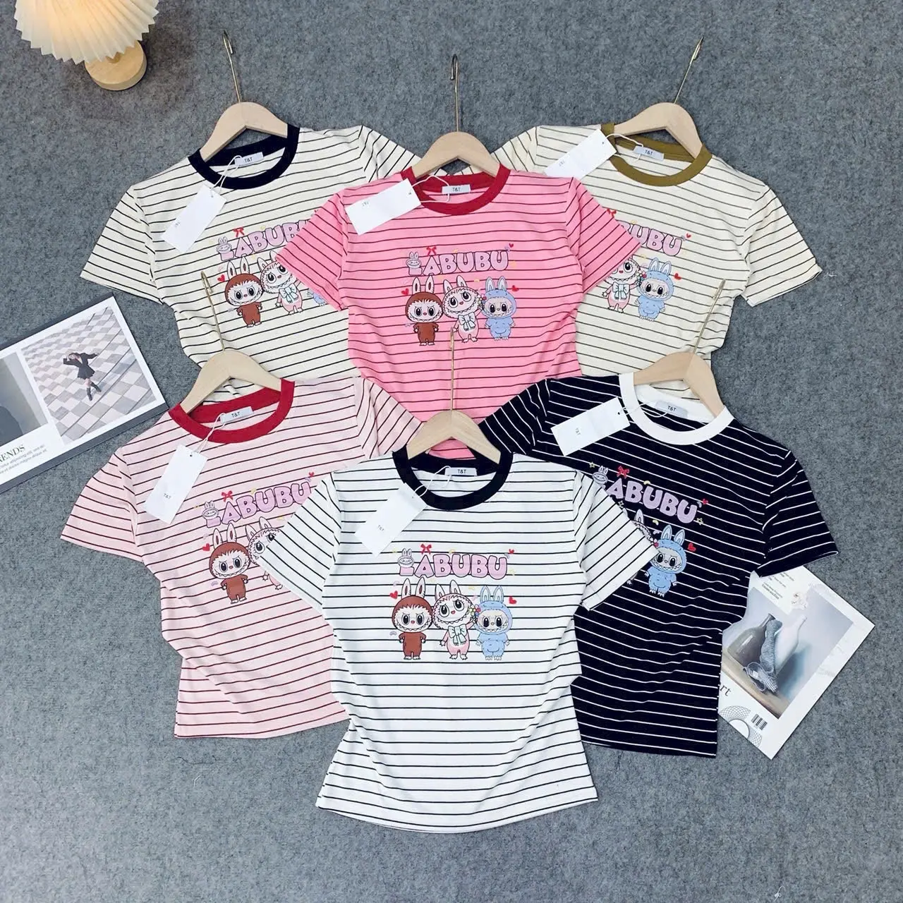 ÁO THUN CỔ SỌC CAPYBARA SIÊU HOT DÀNH CHO NỮ baby áonuxinh