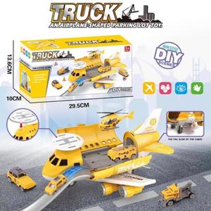 Children's Educational Toys Storage Inertia Track Airplane Fire Engineering Vehicle Helicopter Toy Set for Boys