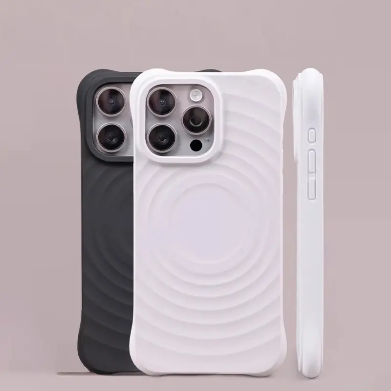 Casing Ponsel Sudut Tebal Ripple untuk iPhone 13 11 15 14 12 Pro Max 14 15 Plus Silikon Lembut Tahan Benturan 0