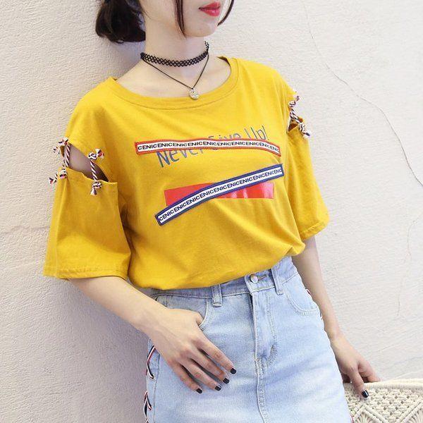 Áo Thun Cổ Hải Quân Nữ Tay Ngắn Mùa Hè Ngọt Ngào Phong Cách Đại Học Top Sơ Mi Cổ Tròn 5